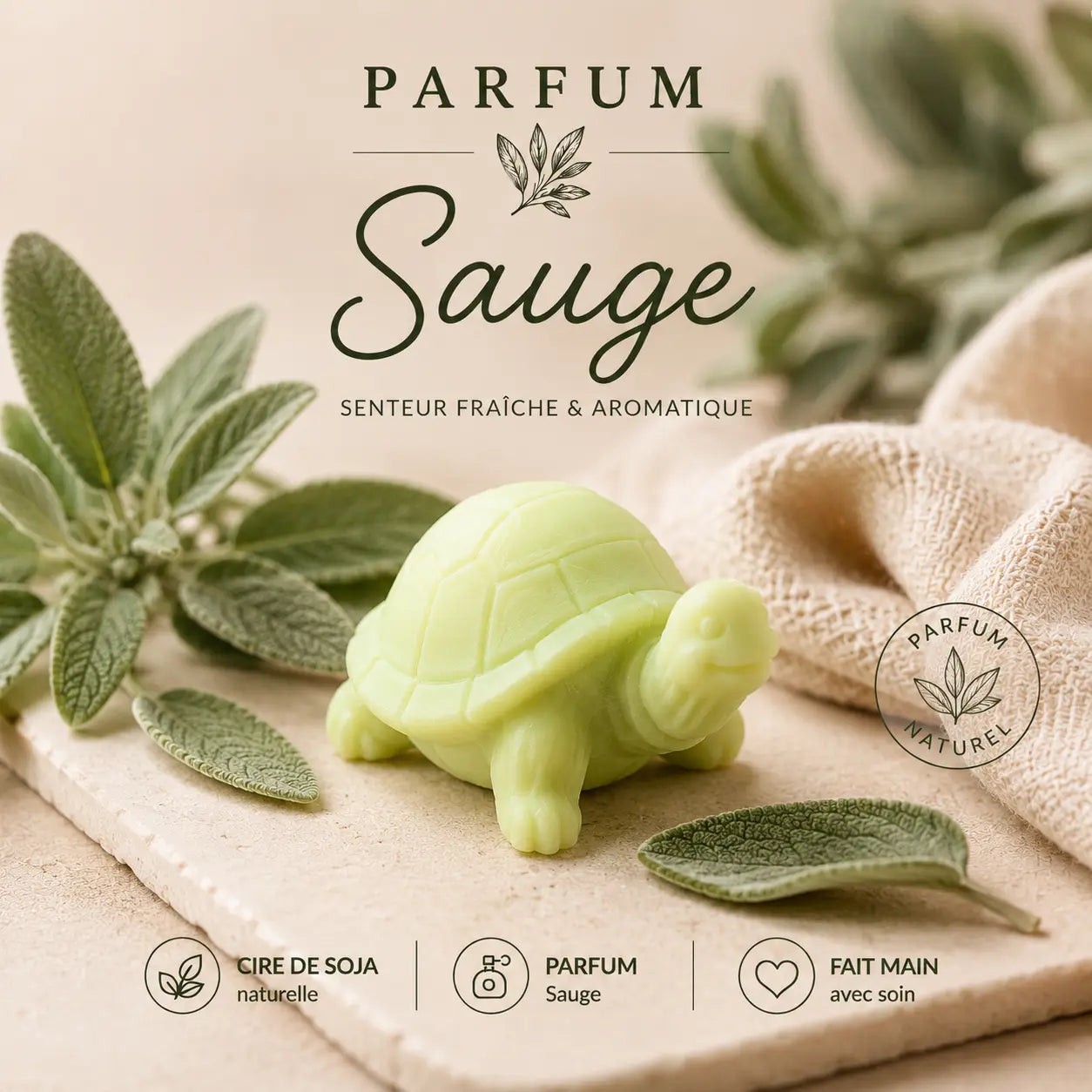 Fondants parfumés sauge à la cire de soja