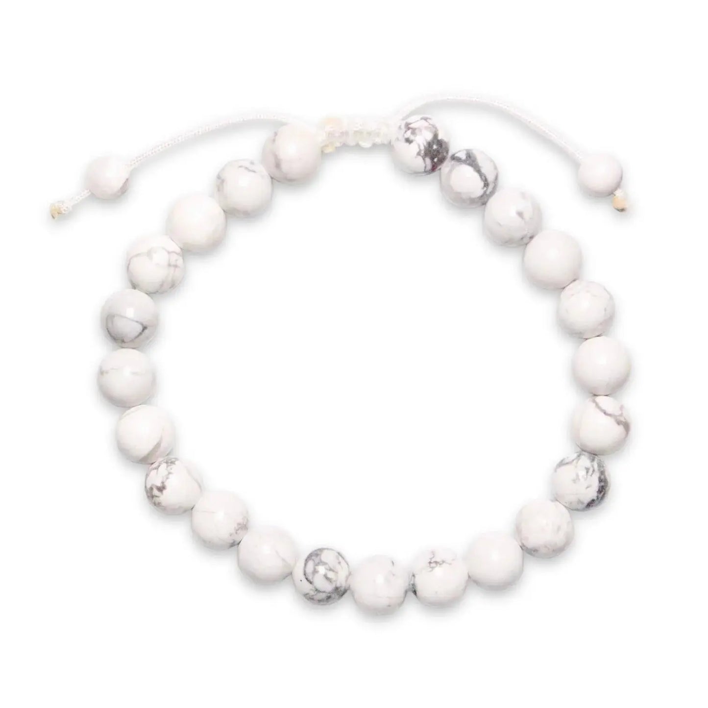 Bracelet Shamballa en Howlite Blanche A – Sérénité et Équilibre Canouto