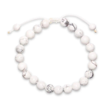 Bracelet Shamballa en Howlite Blanche A – Sérénité et Équilibre Canouto