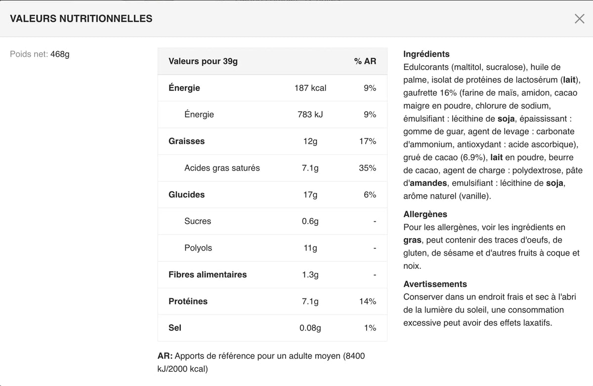 Nutramino Protein Wafer Vanille – Gaufrette protéinée 21 g de protéines Nutramino