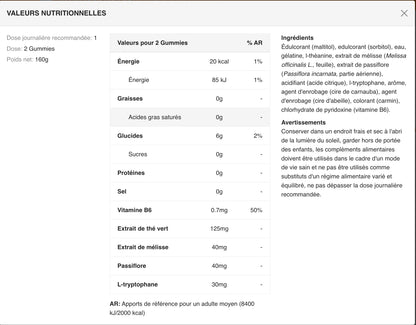 Weider Relax Gummies complément alimentaire relaxation et équilibre mental 40 gummies Citrus Punch