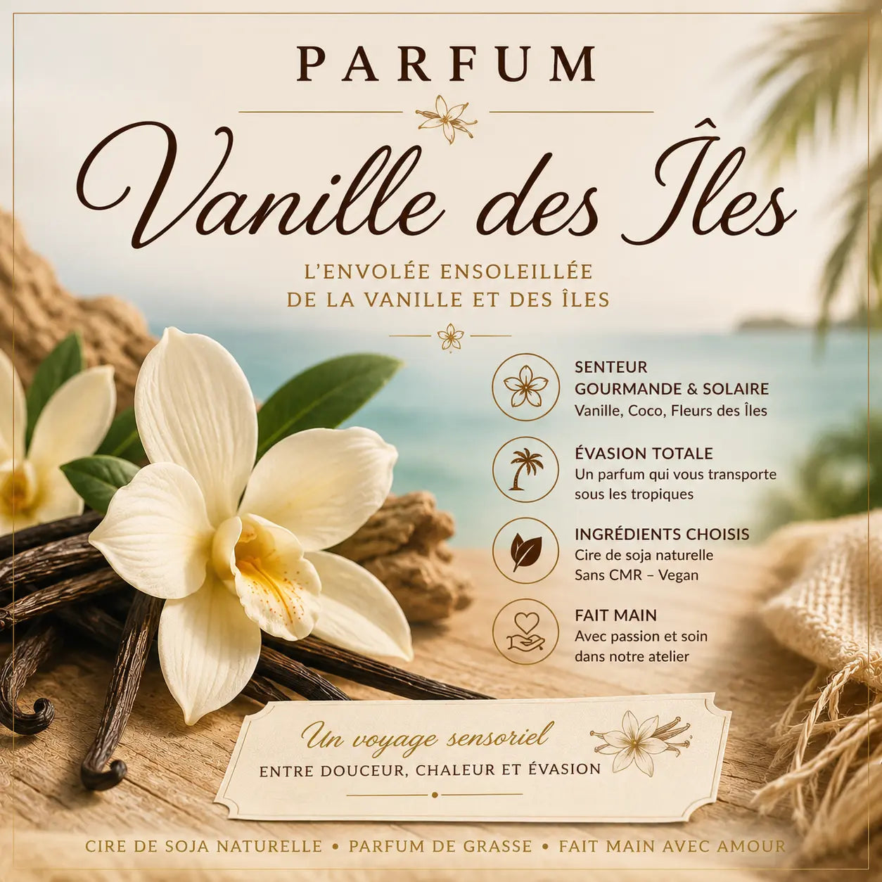 Fondants parfumés Vanille des Îles à la cire de soja
