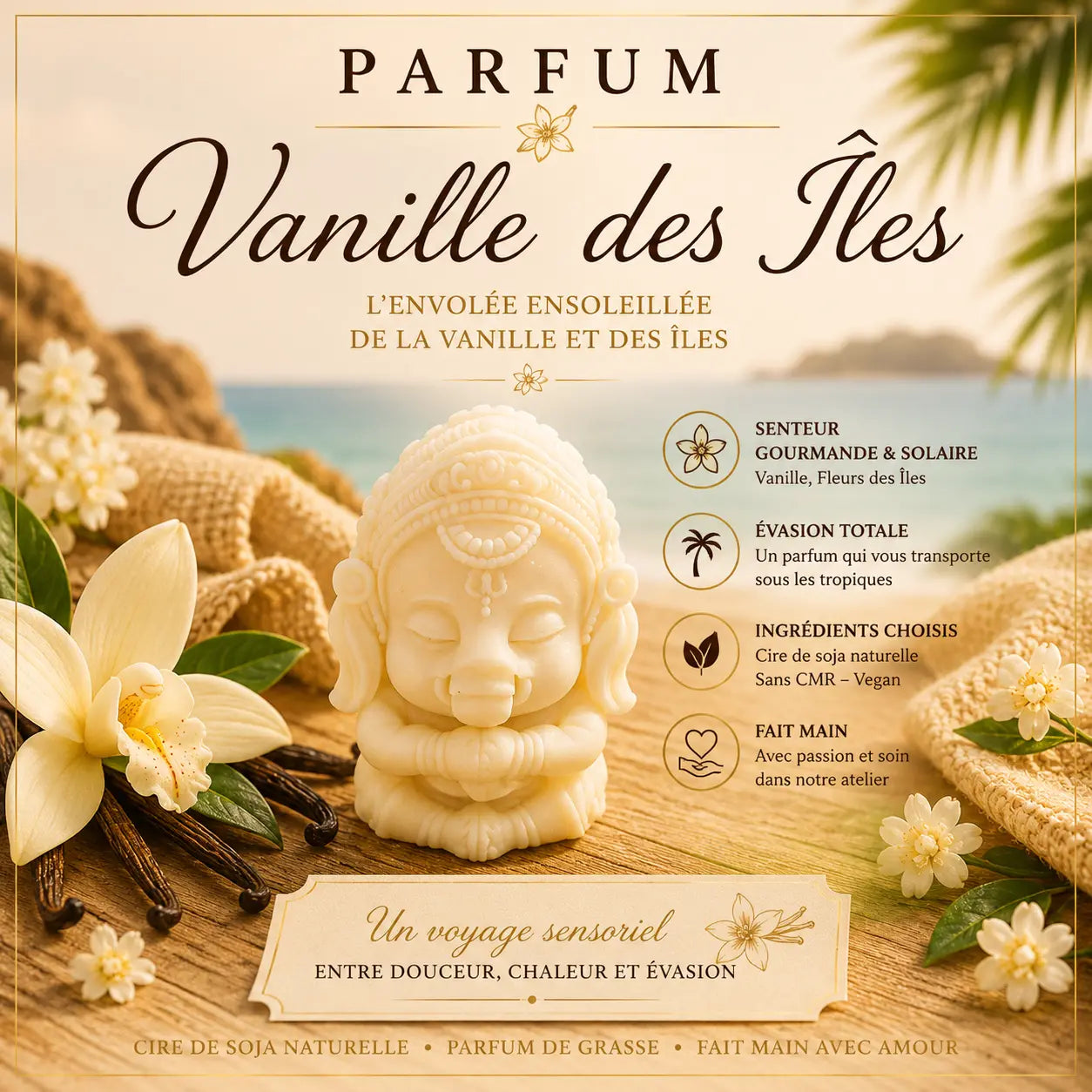Fondants parfumés Vanille des Îles à la cire de soja