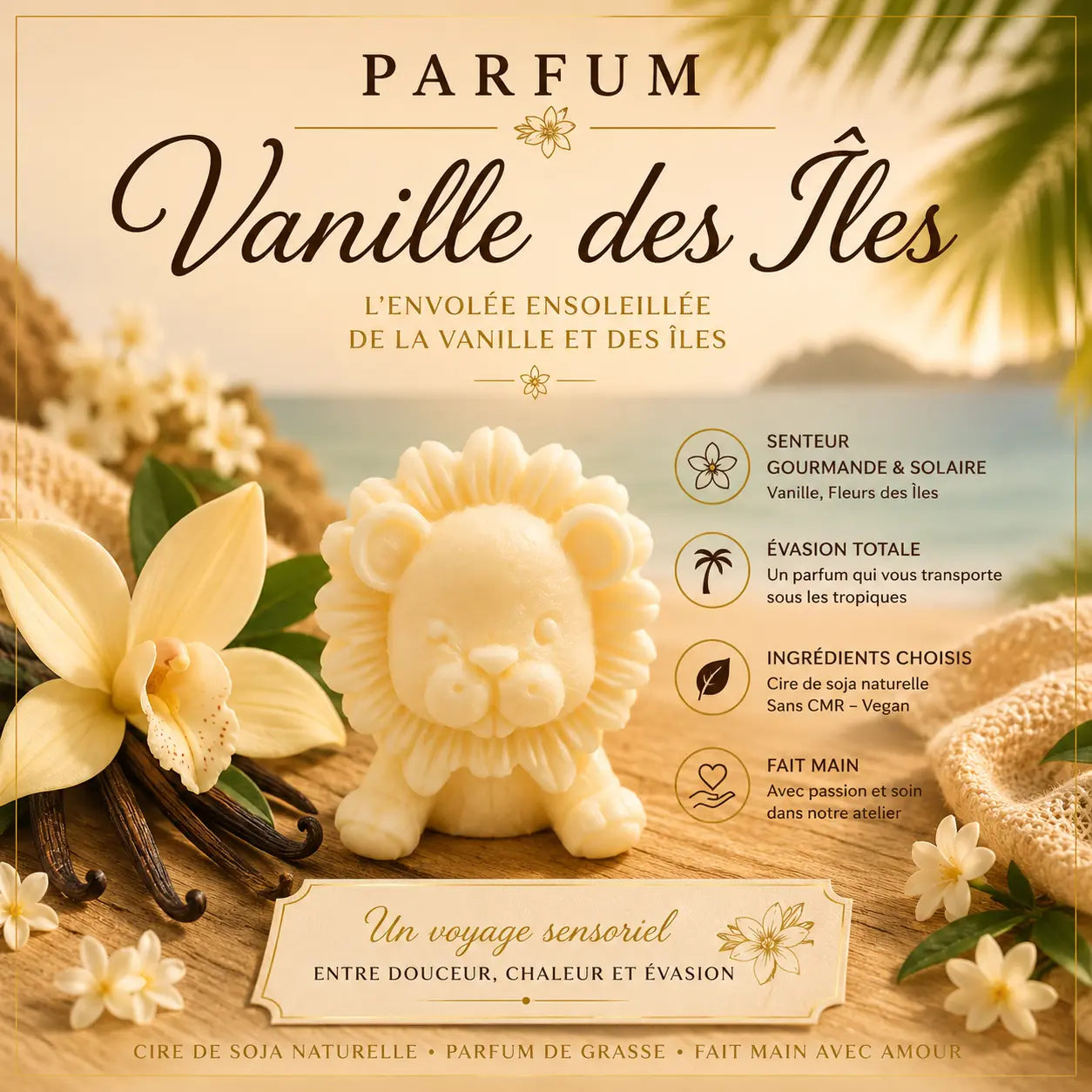 Fondants parfumés Vanille des Îles à la cire de soja