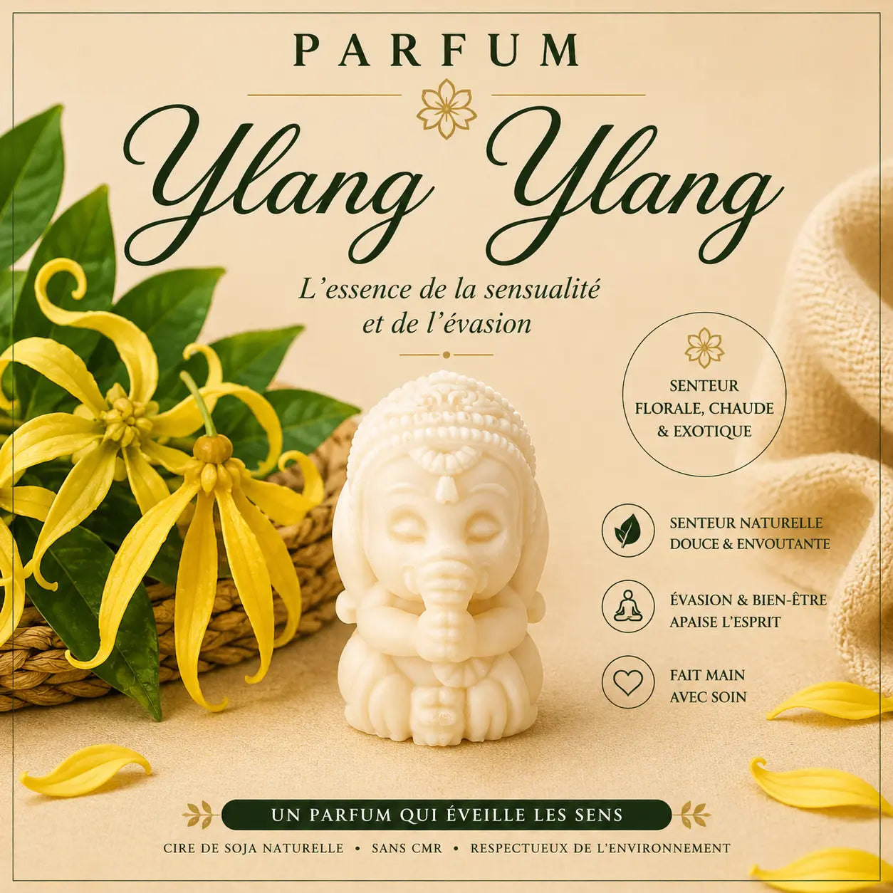 Fondants parfumés Ylang-Ylang à la cire de soja