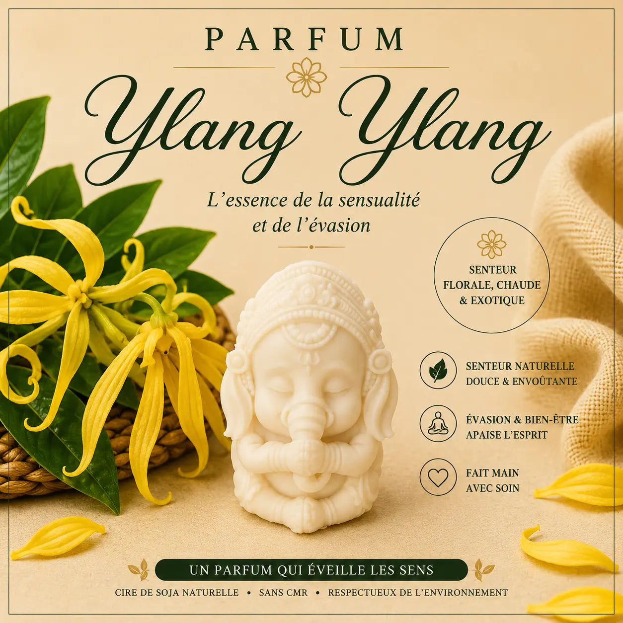 Fondants parfumés Ylang-Ylang à la cire de soja