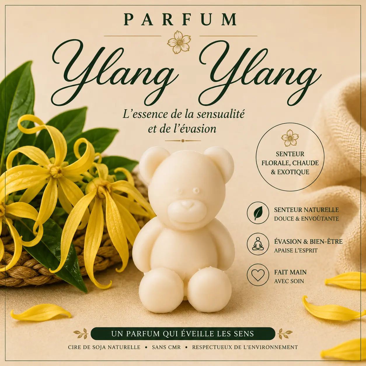 Fondants parfumés Ylang-Ylang à la cire de soja