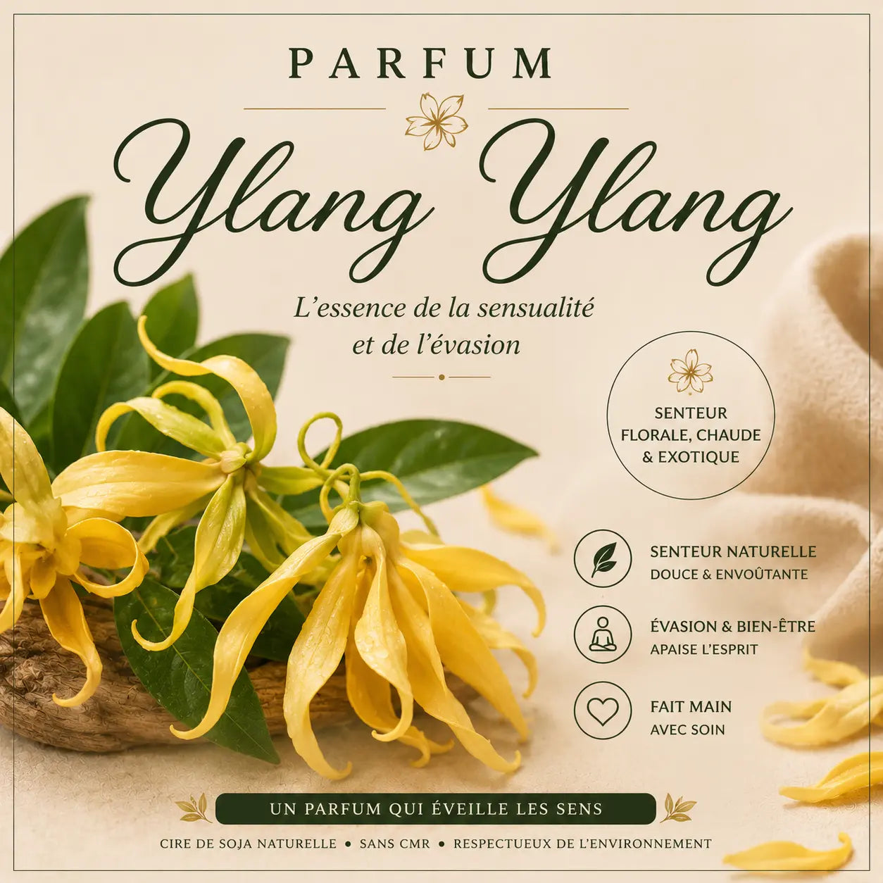 Fondants parfumés Ylang-Ylang à la cire de soja